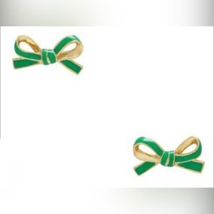 Kate Spade Green Bow Tie Earrings